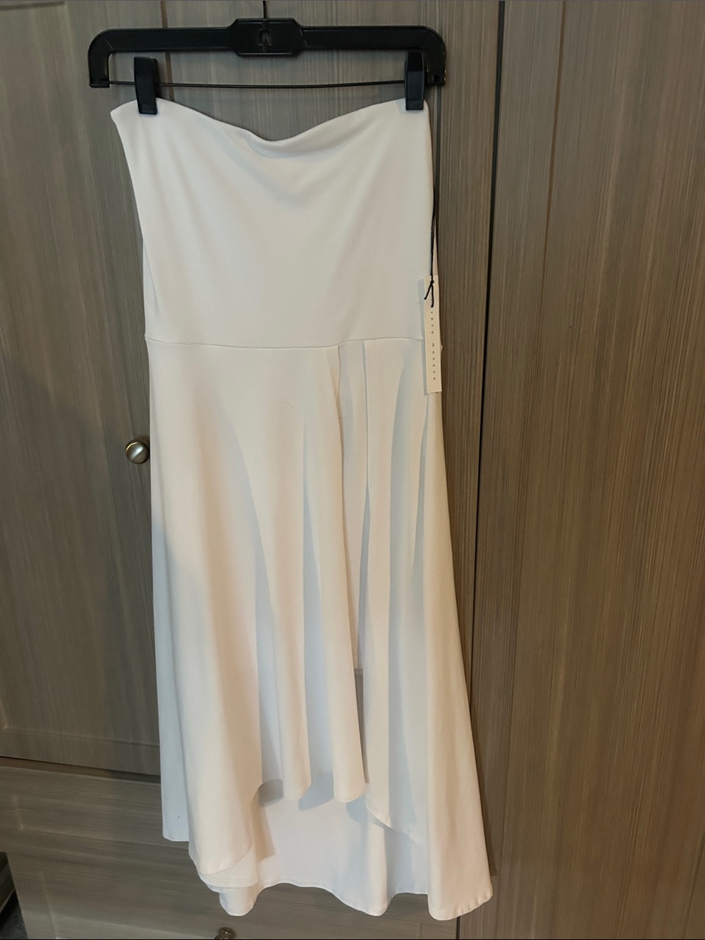 Susana Monaco White Strapless Midi Dress